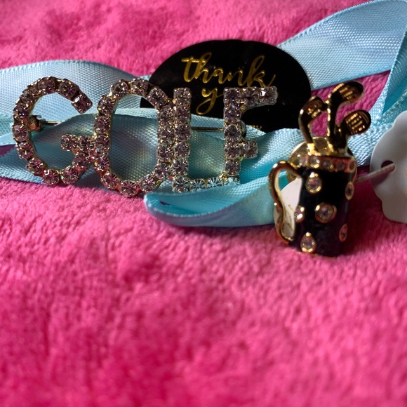 Sparkling Rhinestone Golf Pin - Picture 4 of 4